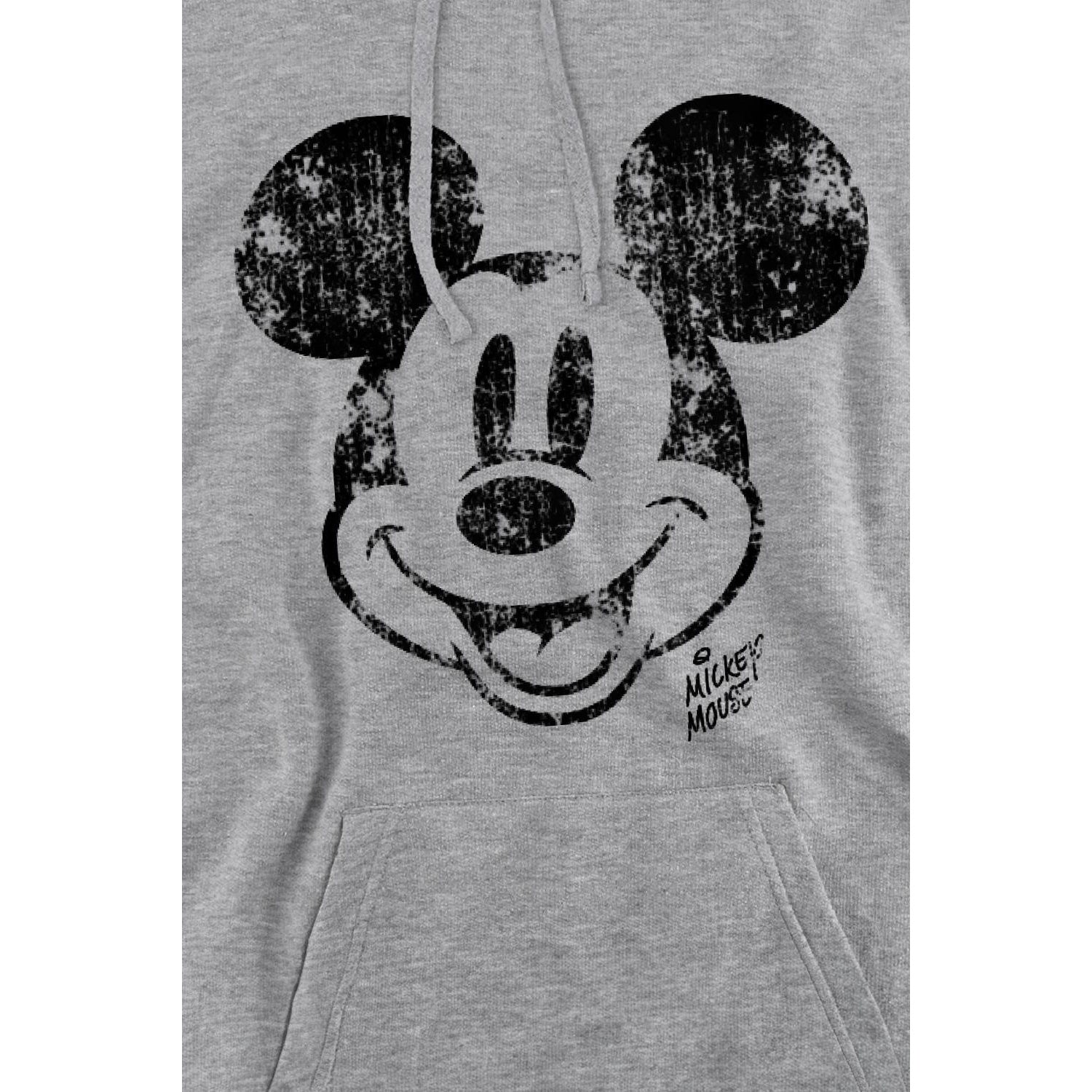 Sport Heather - Side - Disney Mens Mickey Mouse Face Distress Hoodie