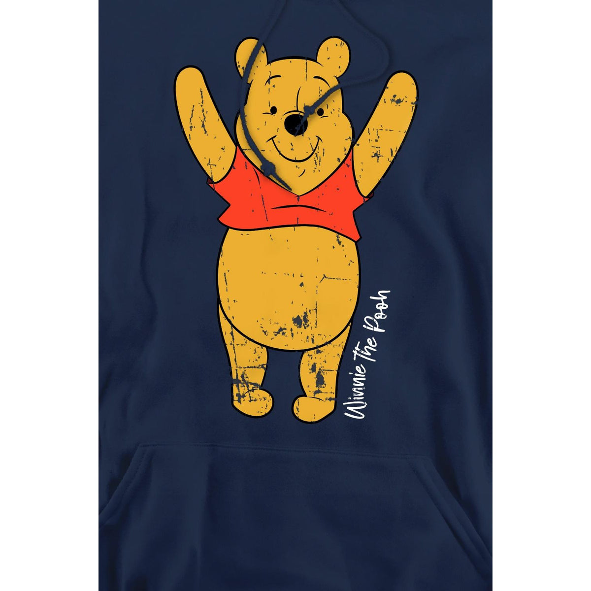 Navy - Side - Winnie the Pooh Mens Yay Hoodie