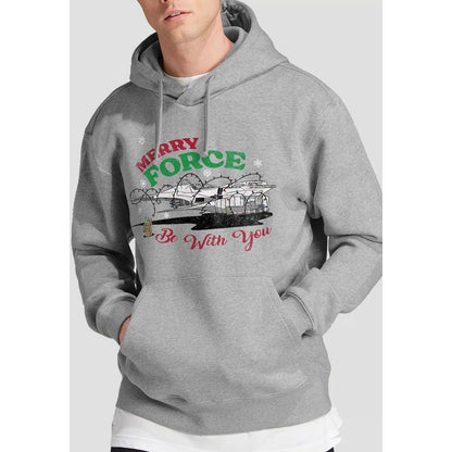 Sport Heather - Back - Star Wars: The Mandalorian Mens Merry Force Be With You Grogu Hoodie