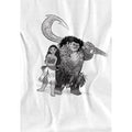 White - Side - Moana Childrens-Kids Maui Moana Sketch T-Shirt