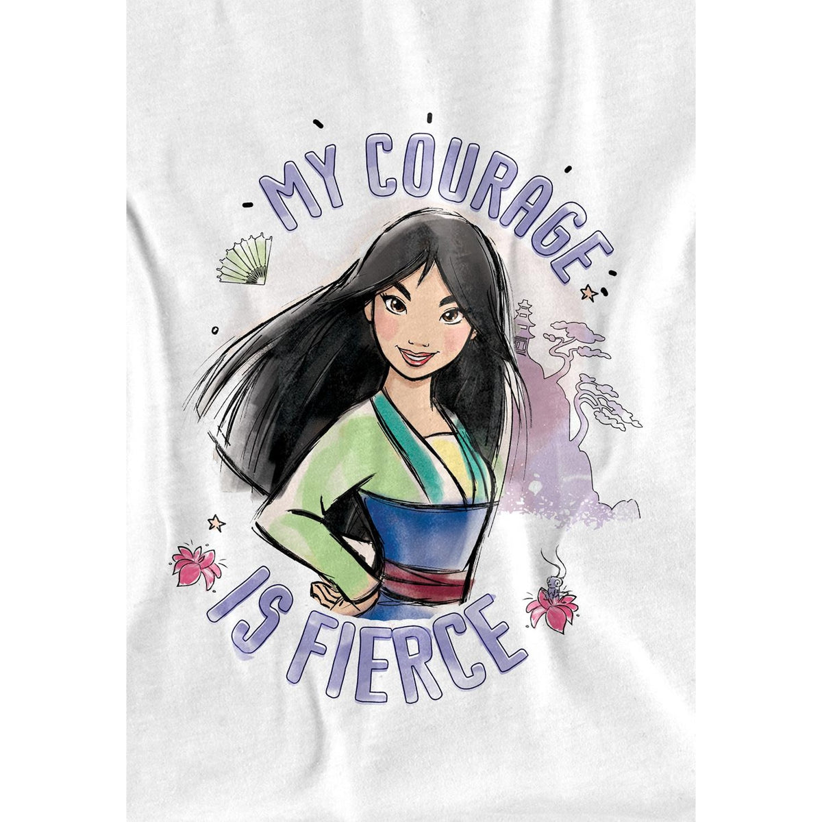 White - Side - Mulan Childrens-Kids My Courage Is Fierce T-Shirt