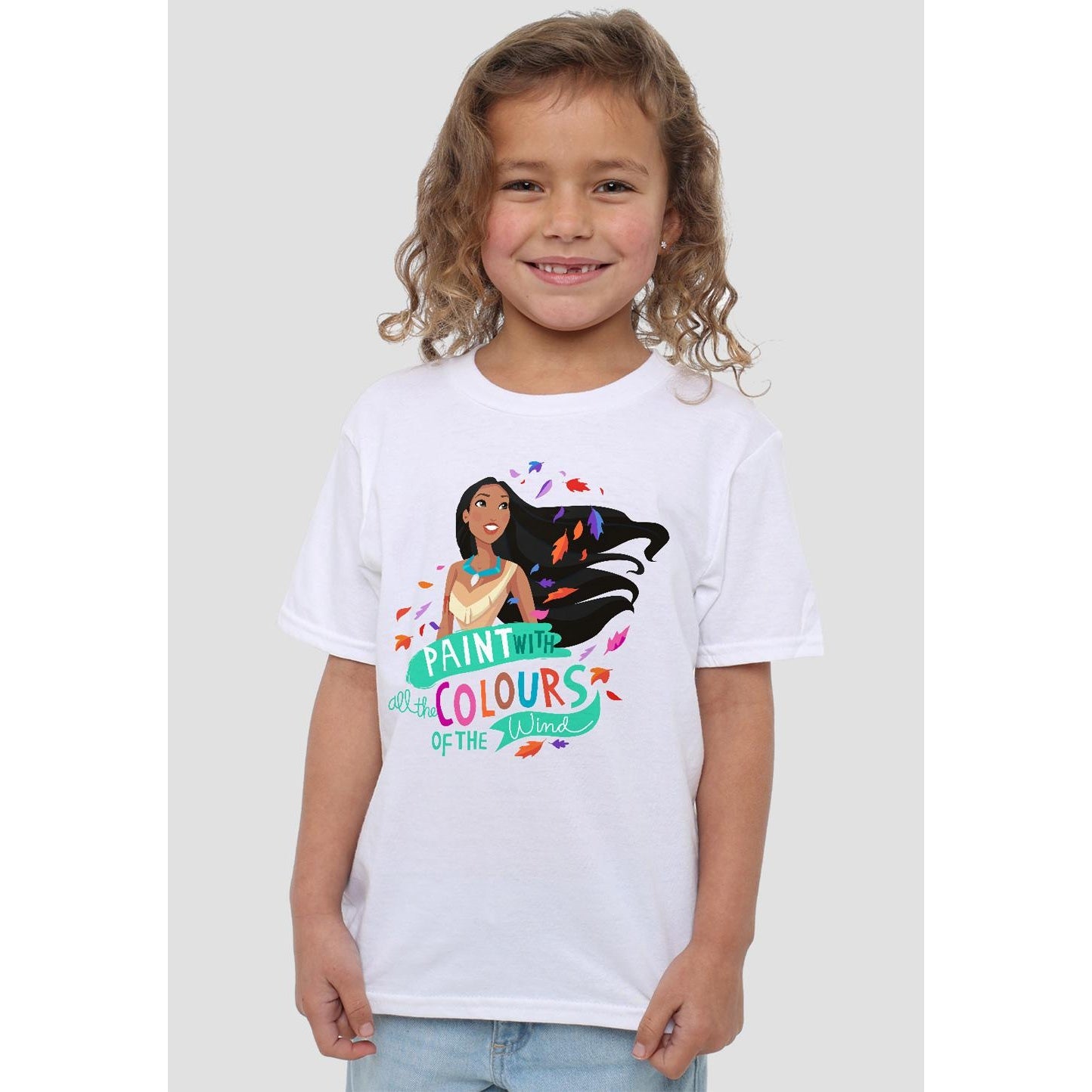 White - Back - Pocahontas Childrens-Kids Colours Of The Wind T-Shirt