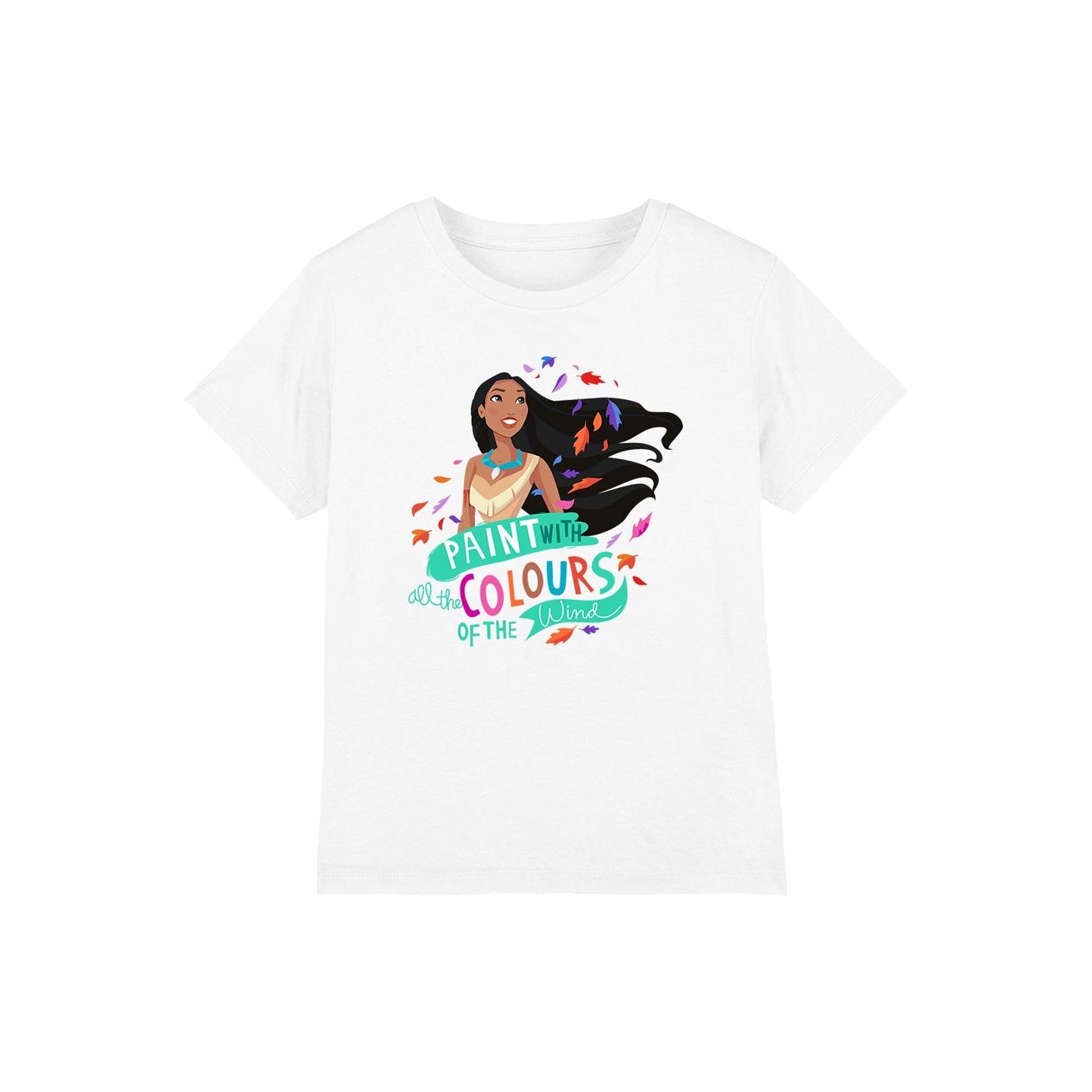 White - Front - Pocahontas Childrens-Kids Colours Of The Wind T-Shirt
