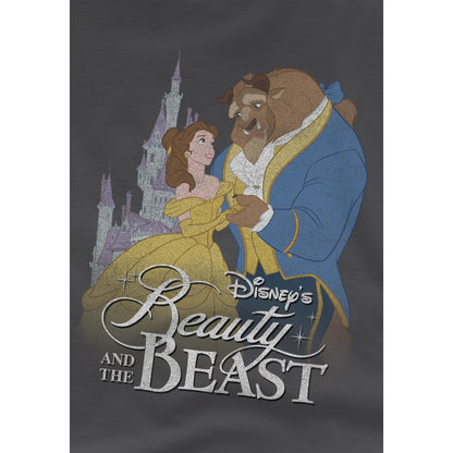 Charcoal - Side - Beauty And The Beast Childrens-Kids Belle Beast Castle T-Shirt