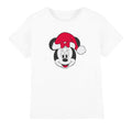 White - Front - Disney Childrens-Kids Minnie Mouse Hat Christmas T-Shirt