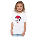 White - Side - Disney Childrens-Kids Minnie Mouse Hat Christmas T-Shirt