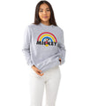 Grey-Black - Side - Disney Womens-Ladies Mickey Mouse Rainbow Sweatshirt