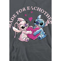 Charcoal - Side - Lilo & Stitch Mens Made For Each Other Hoodie