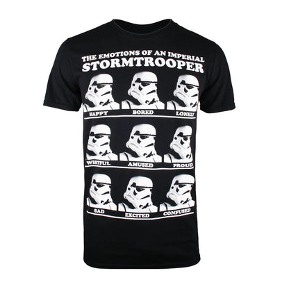 Black-White - Front - Star Wars Mens Emotions Stormtrooper Cotton T-Shirt