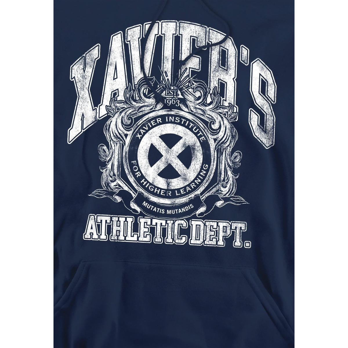 Navy - Side - Marvel Mens X-Men Athletic Dept Professor X Hoodie