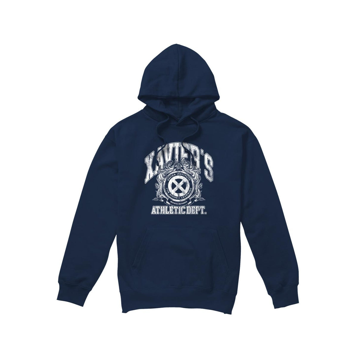 Navy - Front - Marvel Mens X-Men Athletic Dept Professor X Hoodie
