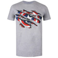 Grey Heather - Front - Captain America Boys Torn Logo T-Shirt