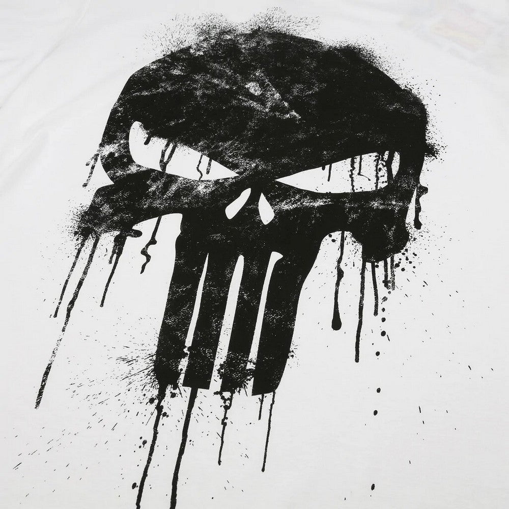White - Side - The Punisher Mens Skull T-Shirt