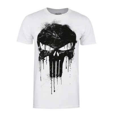 White - Front - The Punisher Mens Skull T-Shirt