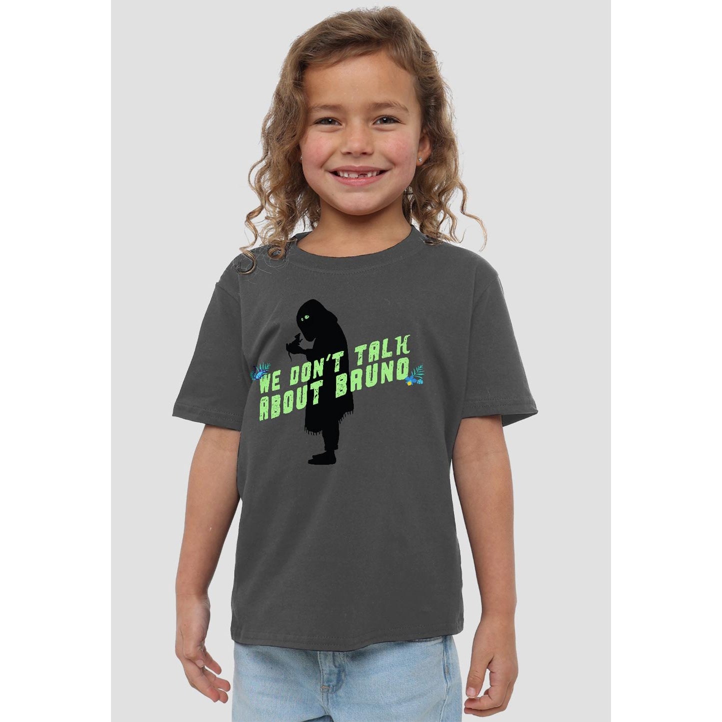 Charcoal - Back - Encanto Childrens-Kids We Don´t Talk About Bruno Silhouette T-Shirt