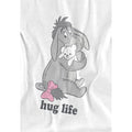 White - Side - Winnie the Pooh Childrens-Kids Hug Life Eeyore Valentine`s Day T-Shirt