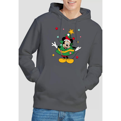 Charcoal - Lifestyle - Disney Mens Mickey Mouse Christmas Tree Hoodie