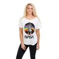White - Pack Shot - NASA Womens-Ladies Rainbow Cotton T-Shirt