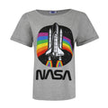 Sports Grey - Front - NASA Womens-Ladies Rainbow Cotton T-Shirt