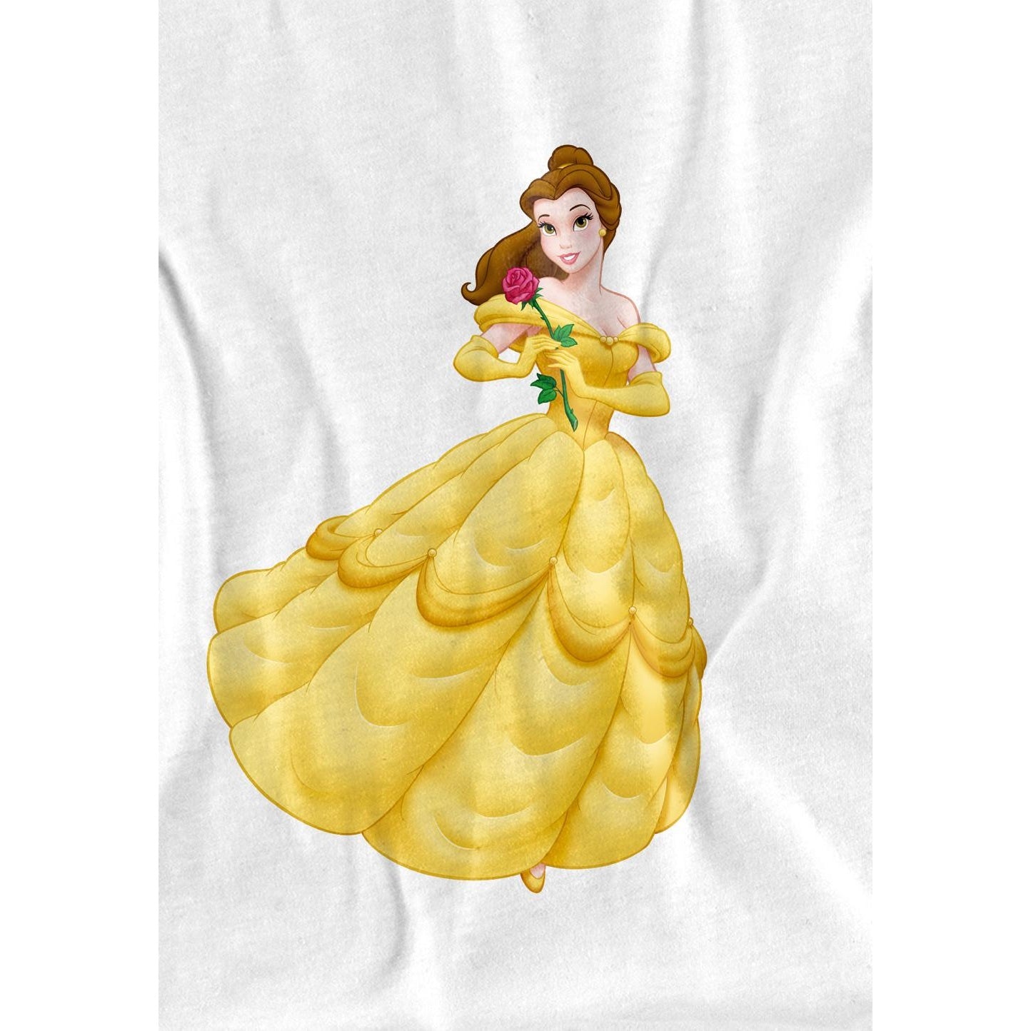 White - Side - Beauty And The Beast Childrens-Kids Belle Rose T-Shirt
