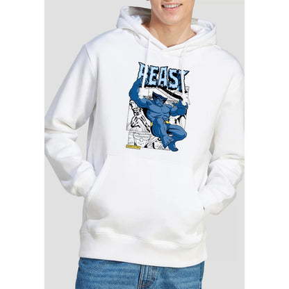 White - Side - Marvel Mens X-Men Beast Comic Hoodie