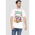White - Side - Disney Mens Mickey & Minnie Mouse Wreath Christmas T-Shirt
