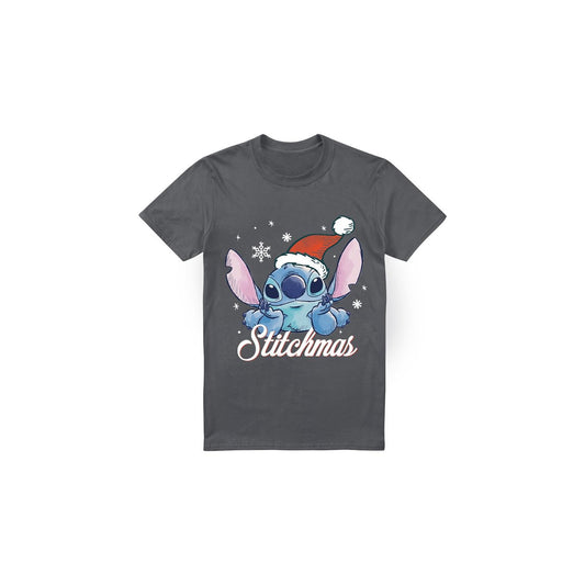 Charcoal - Front - Lilo & Stitch Mens A Stitchmas Christmas T-Shirt