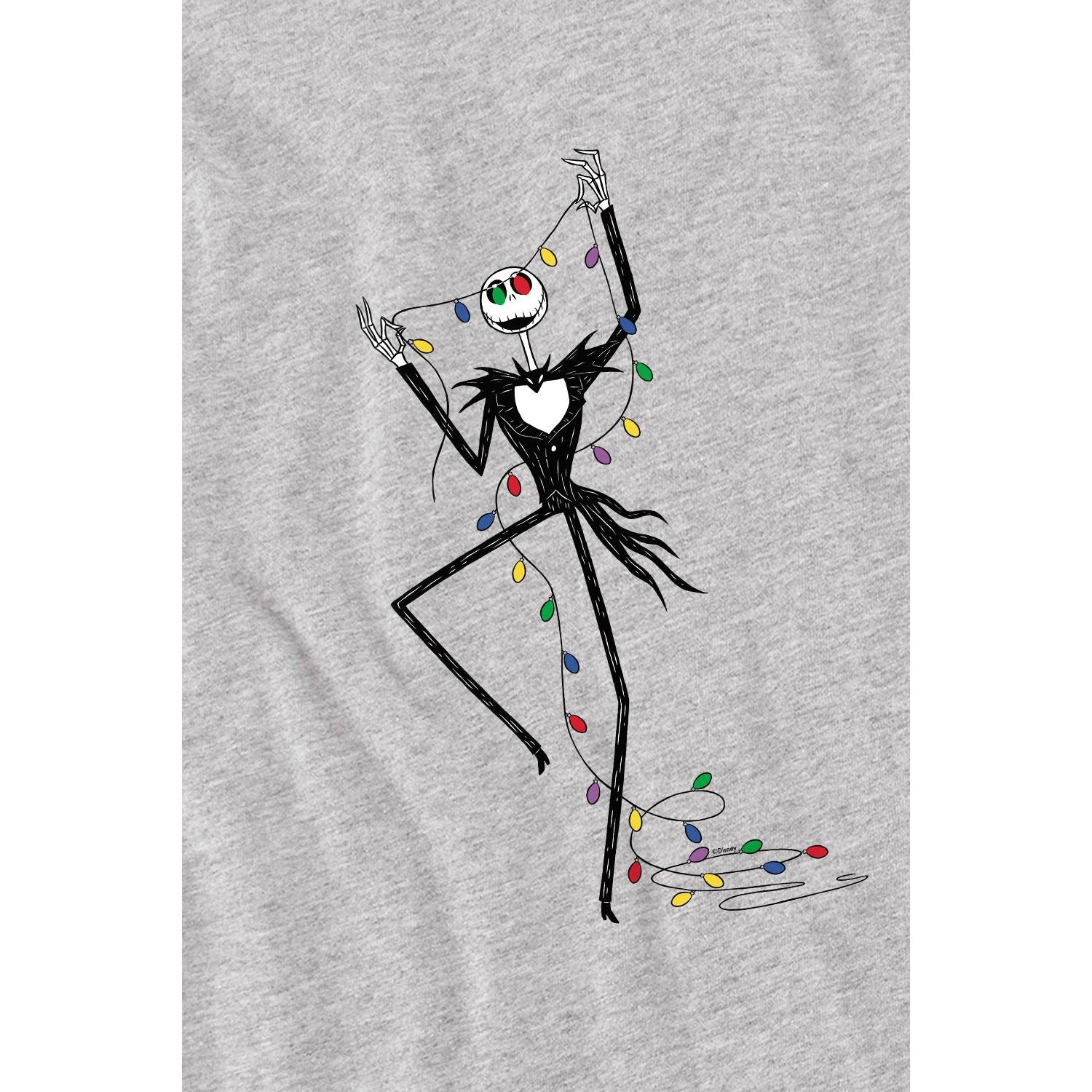 Sport Heather - Lifestyle - The Nightmare Before Christmas Mens Jack Fairy Lights T-Shirt