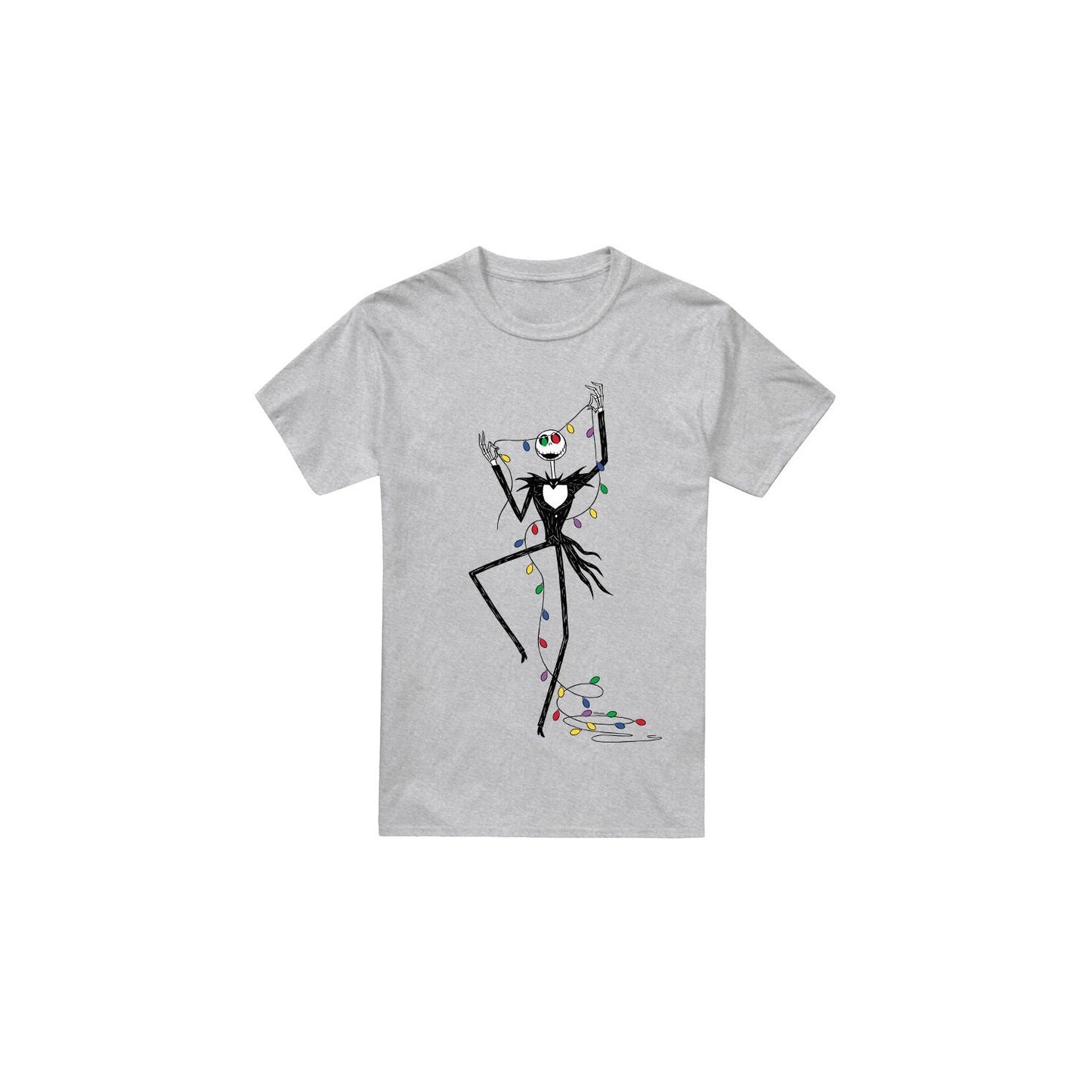 Sport Heather - Front - The Nightmare Before Christmas Mens Jack Fairy Lights T-Shirt
