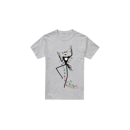 Sport Heather - Front - The Nightmare Before Christmas Mens Jack Fairy Lights T-Shirt