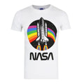 White - Front - NASA Mens Rainbow T-Shirt