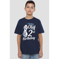 Navy - Side - Frozen Childrens-Kids Chillin Like Olaf 2nd Birthday T-Shirt