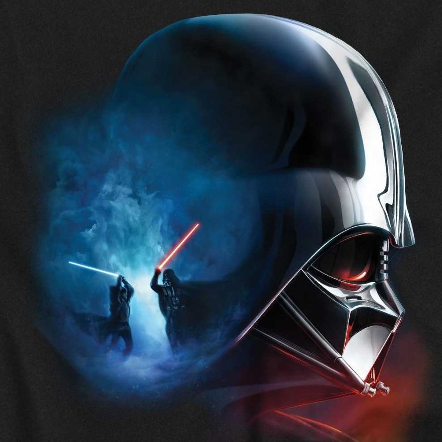Black - Pack Shot - Star Wars Childrens-Kids Obi Wan Kenobi Vader Poster T-Shirt