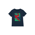Navy - Front - Spider-Man Childrens-Kids Wall Crawling T-Shirt