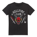 Black - Front - Stranger Things Mens Hellfire Club Inverted T-Shirt