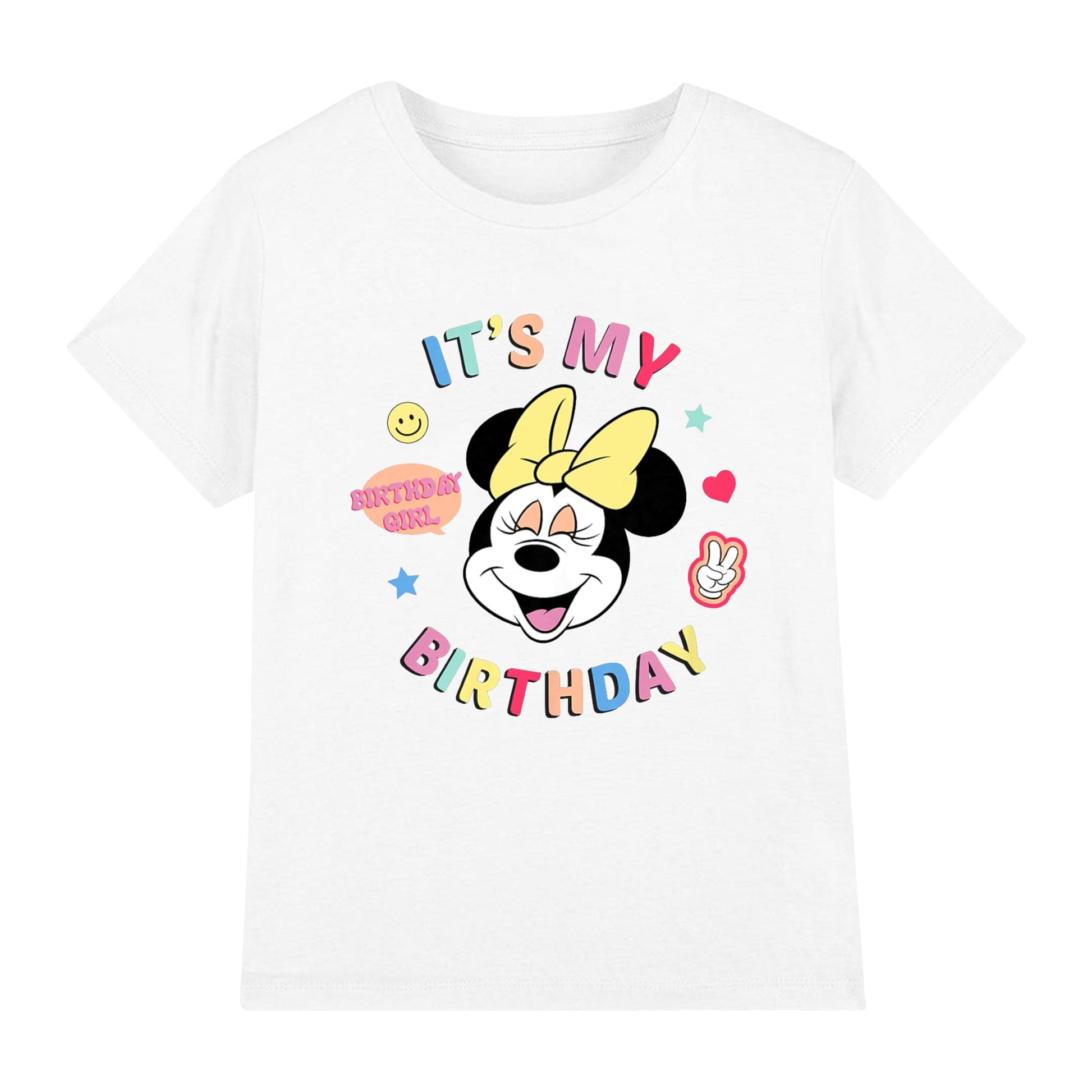 White - Front - Disney Childrens-Kids It´s My Birthday Minnie Mouse T-Shirt