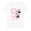 White - Front - Disney Childrens-Kids Minnie Mouse 5th Birthday T-Shirt