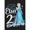 Black - Side - Frozen Childrens-Kids Bright Like Elsa 2nd Birthday T-Shirt