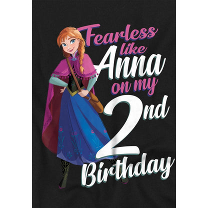 Black - Side - Frozen Childrens-Kids Fearless Like Anna 2nd Birthday T-Shirt