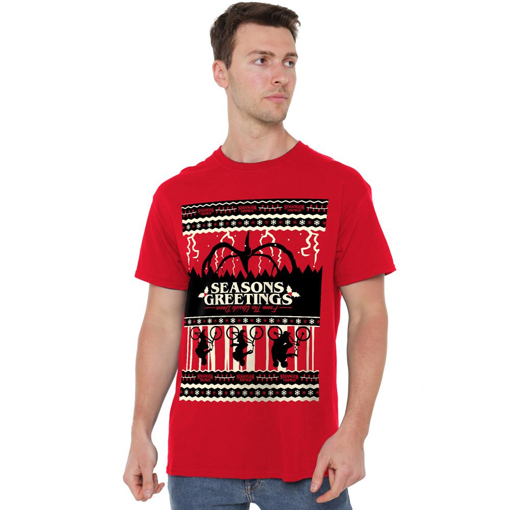 Red - Lifestyle - Stranger Things Mens Fair Isle T-Shirt