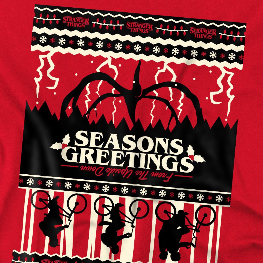 Red - Side - Stranger Things Mens Fair Isle T-Shirt