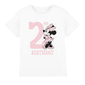 White - Front - Disney Childrens-Kids Minnie Mouse 2nd Birthday T-Shirt