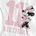 White - Side - Disney Childrens-Kids Minnie Mouse 11th Birthday T-Shirt