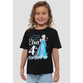 Black - Back - Frozen Childrens-Kids Bright Like Elsa 4th Birthday T-Shirt