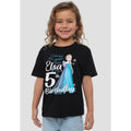 Black - Back - Frozen Childrens-Kids Bright Like Elsa 5th Birthday T-Shirt