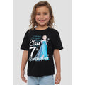 Black - Lifestyle - Frozen Childrens-Kids Bright Like Elsa 7th Birthday T-Shirt