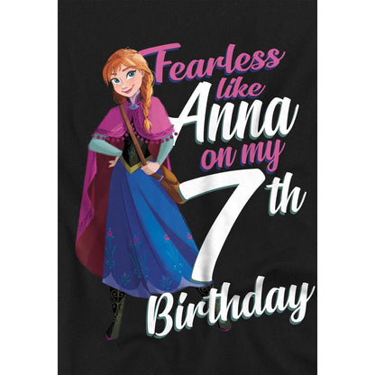 Black - Lifestyle - Frozen Childrens-Kids Fearless Like Anna 7th Birthday T-Shirt
