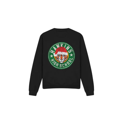 Black - Front - Stranger Things Unisex Adult Hawkins High School Christmas Logo Sweatshirt
