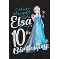Black - Side - Frozen Childrens-Kids Bright Like Elsa 10th Birthday T-Shirt