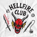 Red - Side - Stranger Things Unisex Adult Hellfire Club T-Shirt